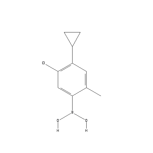 Chemical structure of 3-Chloro-6-methyl-4-cyclopropylphenylboronic acid
