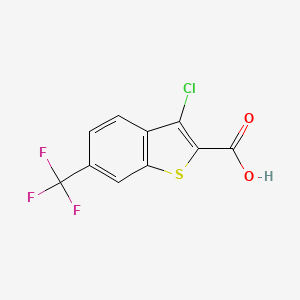 Chemical structure of 3-Chloro-6-(trifluoromethyl)benzo[b]thiophene-2-carboxylic acid