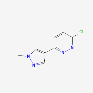Chemical structure of 3-Chloro-6-(1-methyl-1H-pyrazol-4-yl)pyridazine