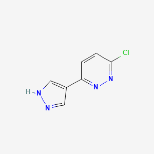 Chemical structure of 3-Chloro-6-(1H-pyrazol-4-yl)pyridazine