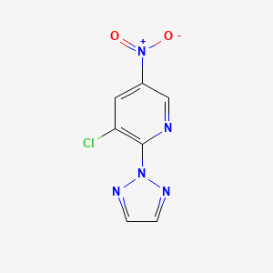 Chemical structure of 3-Chloro-5-nitro-2-(2H-1,2,3-triazol-2-yl)pyridine