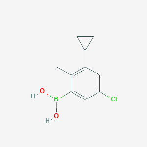 Chemical structure of 3-Chloro-5-cyclopropyl-6-methylphenylboronic acid