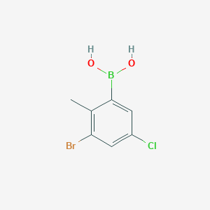 Chemical structure of 3-Chloro-5-bromo-6-methylphenylboronic acid