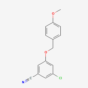 Chemical structure of 3-Chloro-5-[(4-methoxybenzyl)oxy]benzonitrile