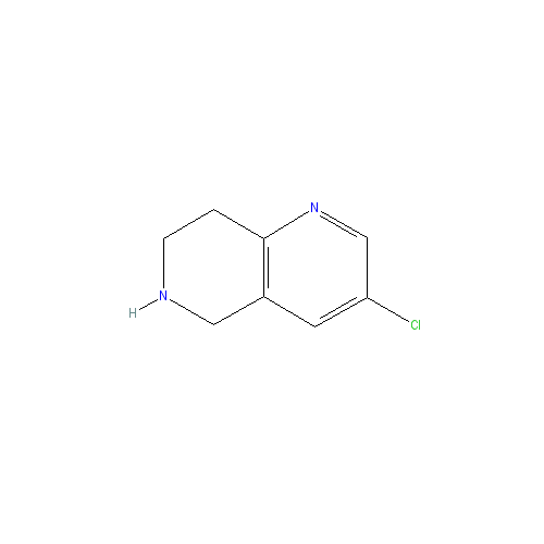 Chemical structure of 3-Chloro-5,6,7,8-tetrahydro-1,6-naphthyridine hydrochloride