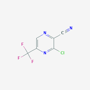 Chemical structure of 3-Chloro-5-(trifluoromethyl)pyrazine-2-carbonitrile
