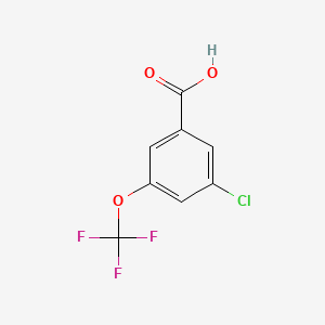 Chemical structure of 3-Chloro-5-(trifluoromethoxy)benzoic acid