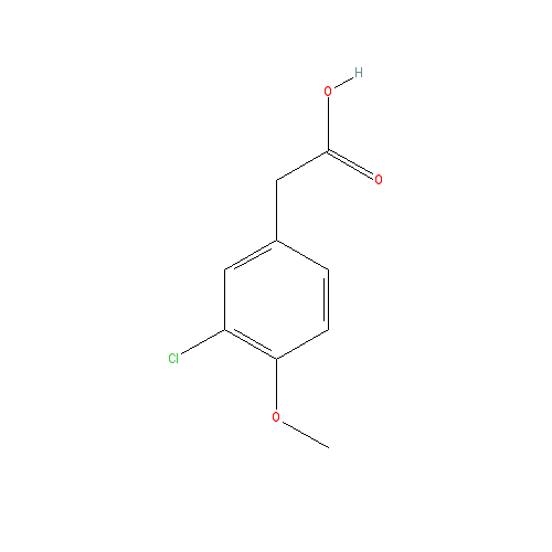 Chemical structure of 3-Chloro-4-methoxyphenylacetic Acid