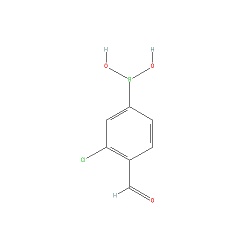 Chemical structure of 3-Chloro-4-Formylphenylboronic Acid