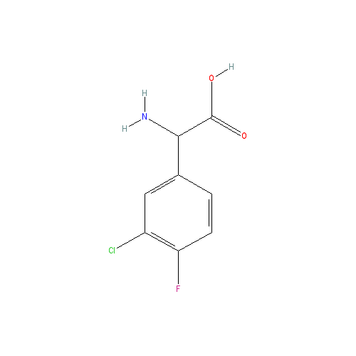 Chemical structure of 3-chloro-4-fluorophenylglycine