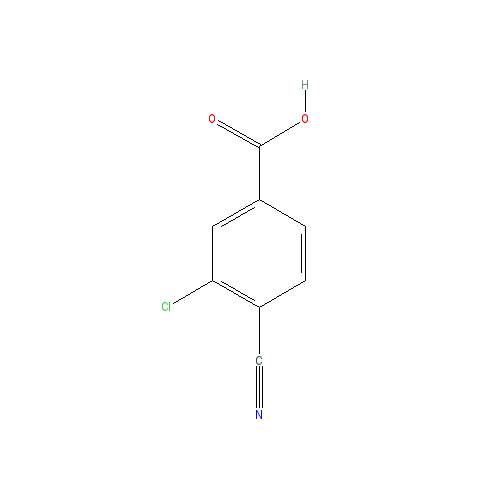 Chemical structure of 3-Chloro-4-cyanobenzoic acid