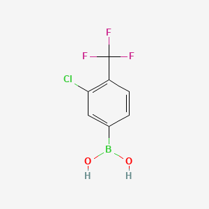 Chemical structure of 3-Chloro-4-(Trifluoromethyl)Phenylboronic Acid