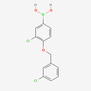 Chemical structure of 3-Chloro-4-(3-chlorobenzyloxy)phenylboronic acid