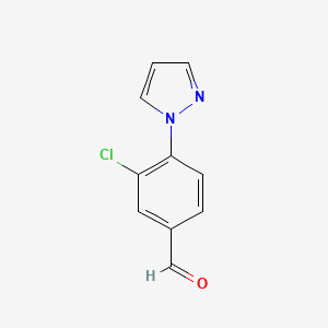 Chemical structure of 3-Chloro-4-(1-pyrazolyl)benzaldehyde