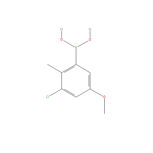 Chemical structure of 3-Chloro-2-methyl-5-methoxyphenylboronic acid