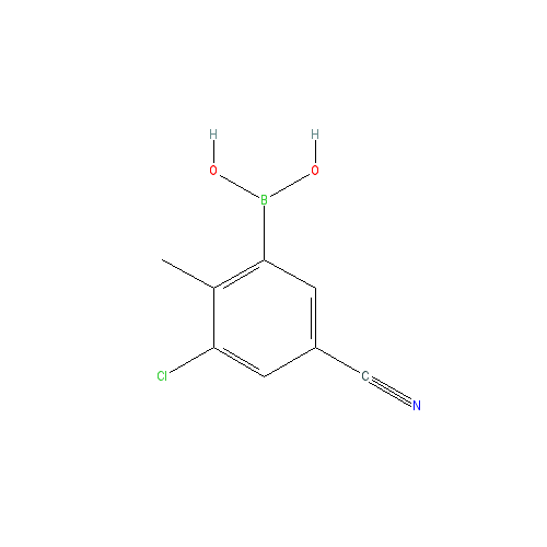 Chemical structure of 3-Chloro-2-methyl-5-cyanophenylboronic acid