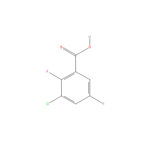 Chemical structure of 3-Chloro-2-fluoro-5-iodobenzoic acid