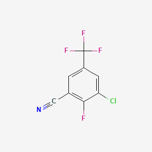 Chemical structure of 3-Chloro-2-fluoro-5-(trifluoromethyl)benzonitrile
