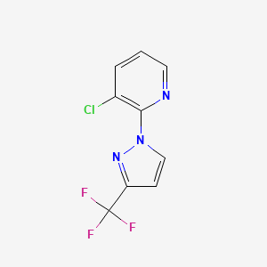 Chemical structure of 3-chloro-2-[3-(trifluoromethyl)-1H-pyrazol-1-yl]pyridine