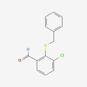 Chemical structure of 3-Chloro-2-[(phenylmethyl)thio]