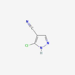 Chemical structure of 3-chloro-1H-pyrazole-4-carbonitrile