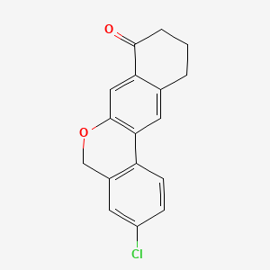 Chemical structure of 3-Chloro-10,11-dihydro-5H-dibenzo[c,g]chromen-8(9H)-one
