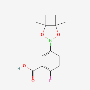 Chemical structure of 3-Carboxy-4-fluorophenylboronic acid, pinacol ester