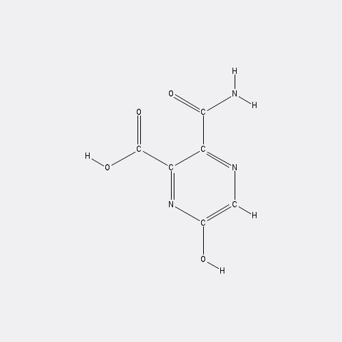 Chemical structure of 3-Carbamoyl-6-hydroxypyrazine-2-carboxylic acid