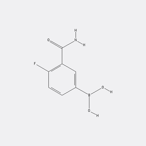 Chemical structure of 3-Carbamoyl-4-fluorophenylboronic acid