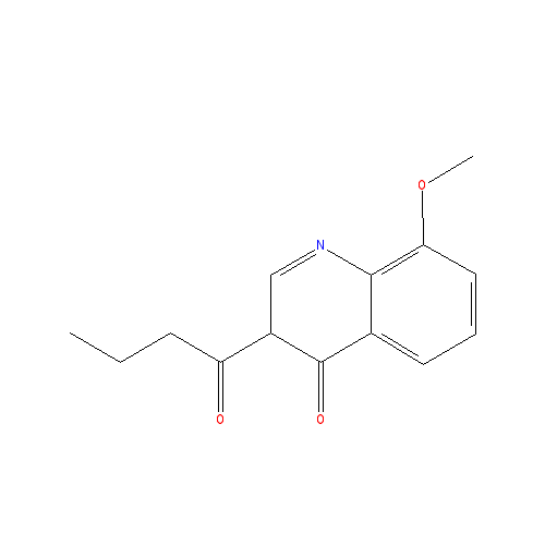 Chemical structure of 3-butyryl-8-methoxyquinolin-4(1H)-one