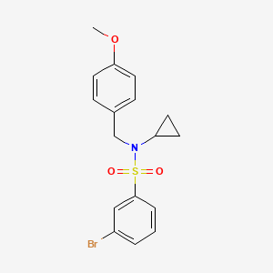 Chemical structure of 3-Bromo-N-cyclopropyl-N-(4-methoxybenzyl)benzenesulfonamide