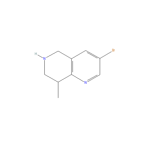 Chemical structure of 3-Bromo-8-methyl-5,6,7,8-tetrahydro-1,6-naphthyridine