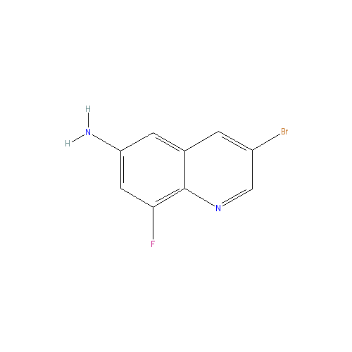 Chemical structure of 3-Bromo-8-fluoroquinolin-6-amine