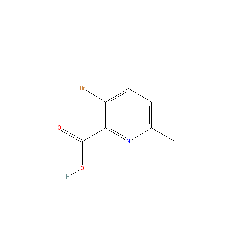 Chemical structure of 3-bromo-6-methylpyridine-2-carboxylic acid