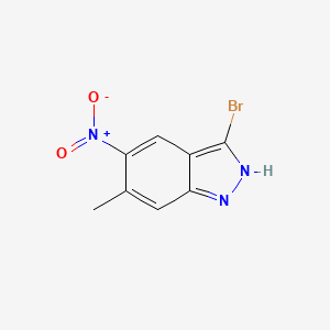Chemical structure of 3-Bromo-6-methyl-5-nitro-1H-indazole