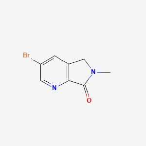 Chemical structure of 3-Bromo-6-methyl-5H-pyrrolo[3,4-b]pyridin-7(6H)-one