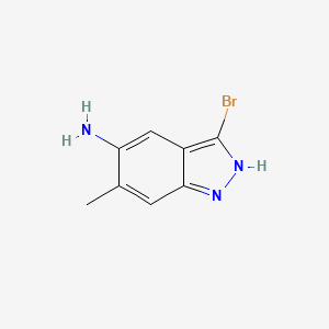Chemical structure of 3-Bromo-6-methyl-1H-indazol-5-amine