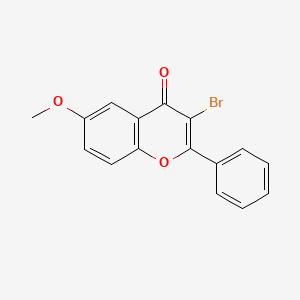 Chemical structure of 3-Bromo-6-methoxy-2-phenyl-4H-chromen-4-one