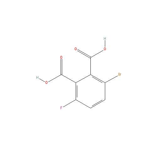 Chemical structure of 3-bromo-6-fluorophthalic acid