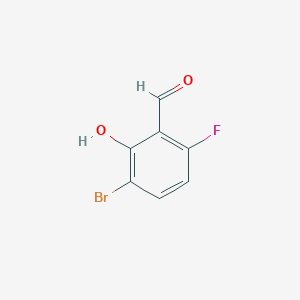 Chemical structure of 3-Bromo-6-fluoro-2-hydroxybenzaldehyde