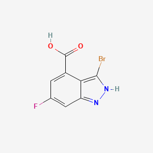 Chemical structure of 3-Bromo-6-fluoro-1H-indazole-4-carboxylic acid
