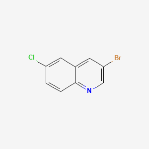 Chemical structure of 3-Bromo-6-chloroquinoline