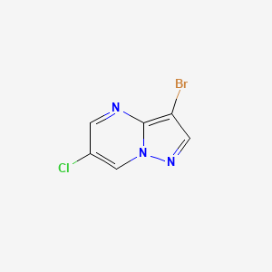 Chemical structure of 3-Bromo-6-chloropyrazolo[1,5-a]pyrimidine