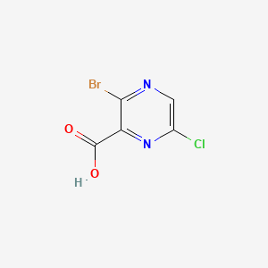Chemical structure of 3-Bromo-6-chloropyrazine-2-carboxylic acid