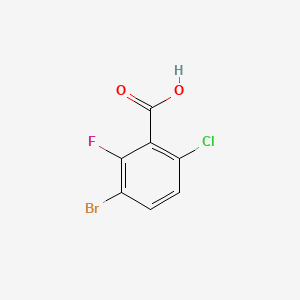 Chemical structure of 3-Bromo-6-chloro-2-fluorobenzoic acid