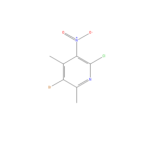 Chemical structure of 3-Bromo-6-chloro-2,4-dimethyl-5-nitropyridine