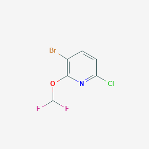Chemical structure of 3-Bromo-6-chloro-2-(difluoromethoxy)pyridine