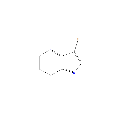Chemical structure of 3-bromo-5H,6H,7H-pyrrolo(3,4-b)pyridine hydrochloride