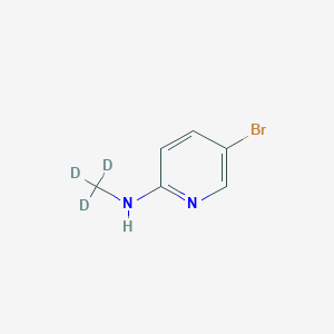 Chemical structure of 3-Bromo-6-(methylamino-d3)-pyridine