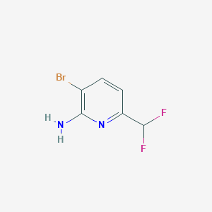 Chemical structure of 3-Bromo-6-(difluoromethyl)pyridin-2-amine
